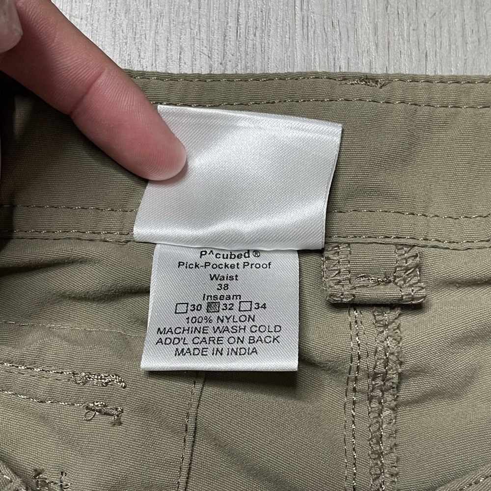 Clothing Arts Pants Mens Size 38x32 P Cubed Pick Pocket Proof Business Travel - Picture 5 of 13